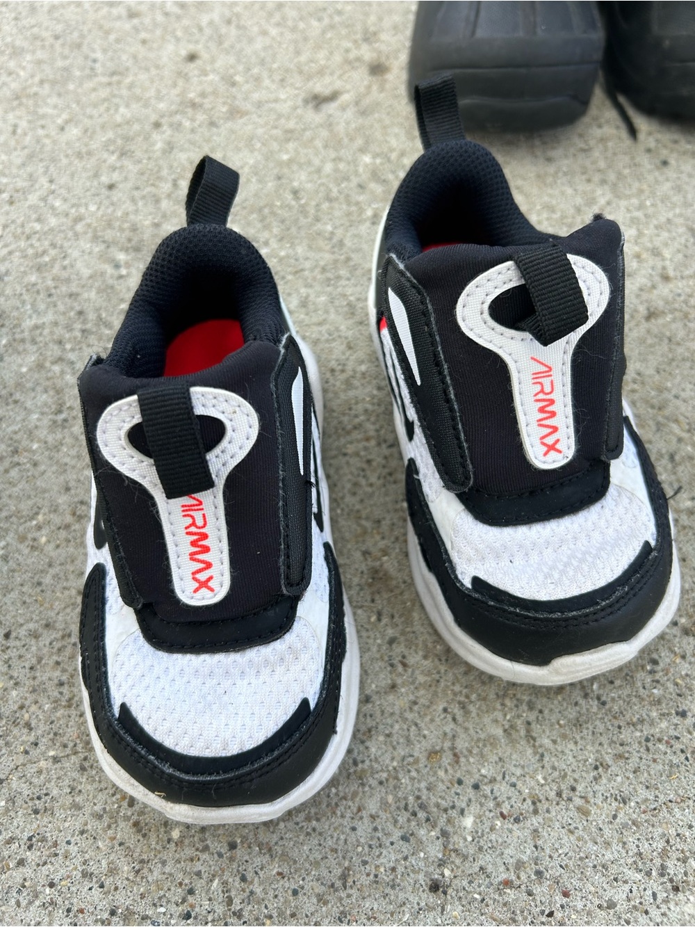 Nike Kids Black, White and Red Air Max Slip-On Sneakers